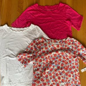 NWT & NWOT Talbots scallop jersey tissue tee bundle